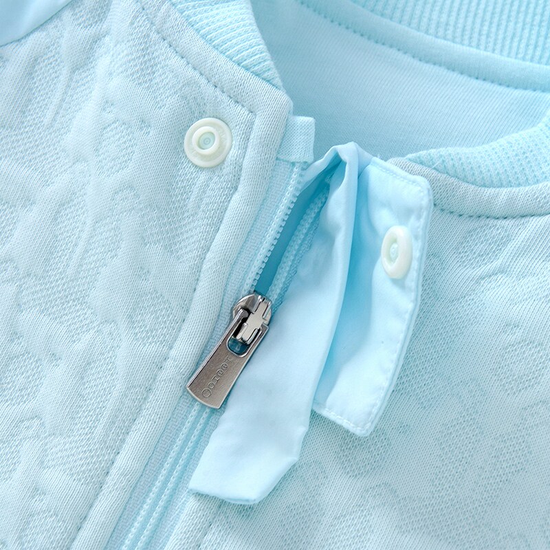 英氏婴儿衣服宝宝蛤衣印花拉链保暖英针长蛤连身衣