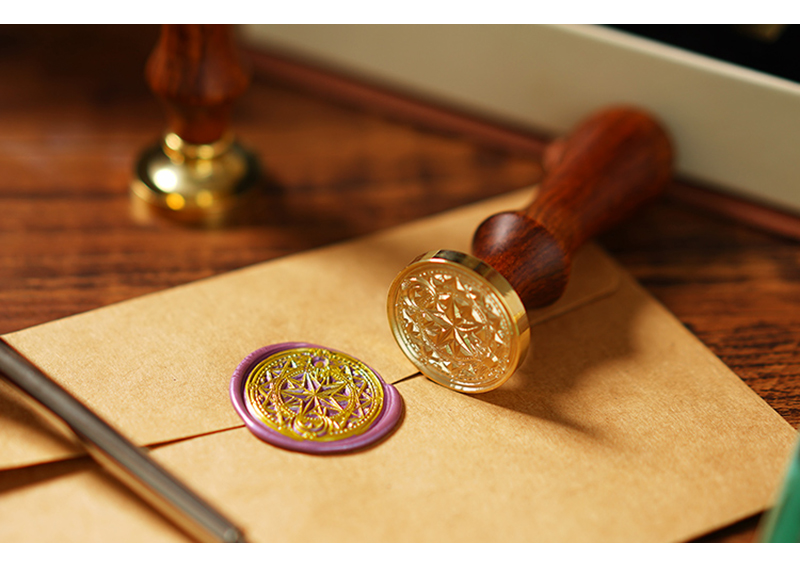 复古火漆印章铜头木柄信封封口蜡保密个性祝福语成品印章