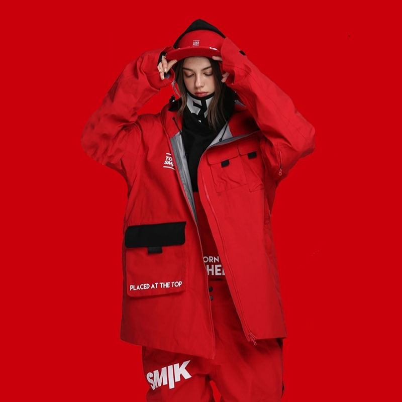 TOLASMIK新款全压胶男女同款雪服防风防水保暖耐磨潮牌单板滑雪服