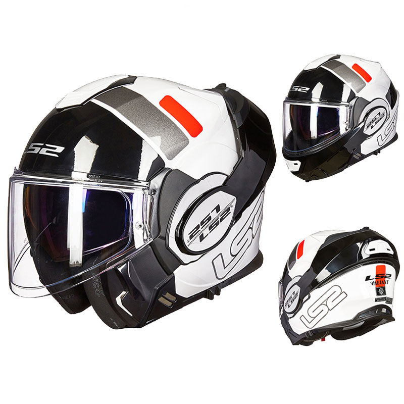 ls2摩托车头盔男女全覆后空翻揭面机车半盔防雾摩托车头盔