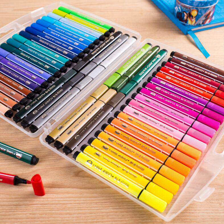 掌握24/36/48色涂鸦笔美术画画彩色三角环保无毒画笔水彩笔包邮