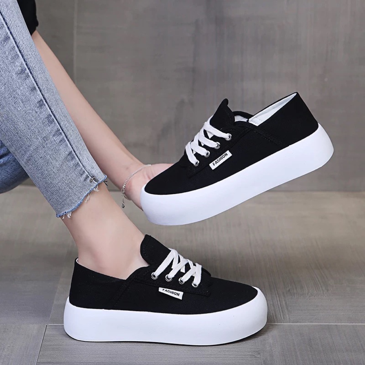 帆布鞋女夏季薄款2022年新款厚底两穿春款百搭休闲单鞋豹纹板鞋潮