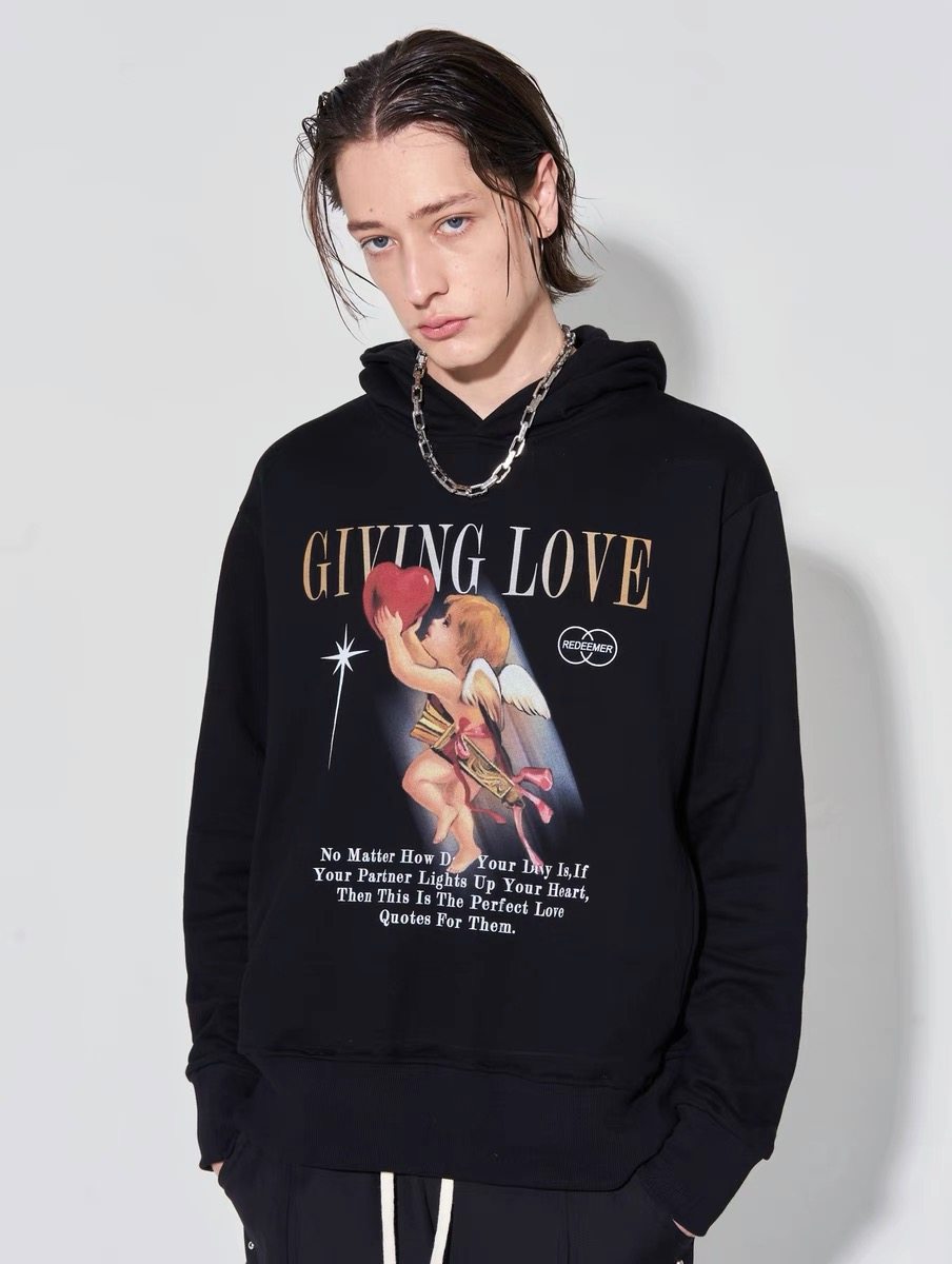 redeemer21fw天使白墨印花工艺宽松版型纯棉卫衣男卫衣