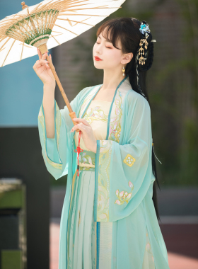 汉千禄【青荷】原创宋制对襟长衫汉服