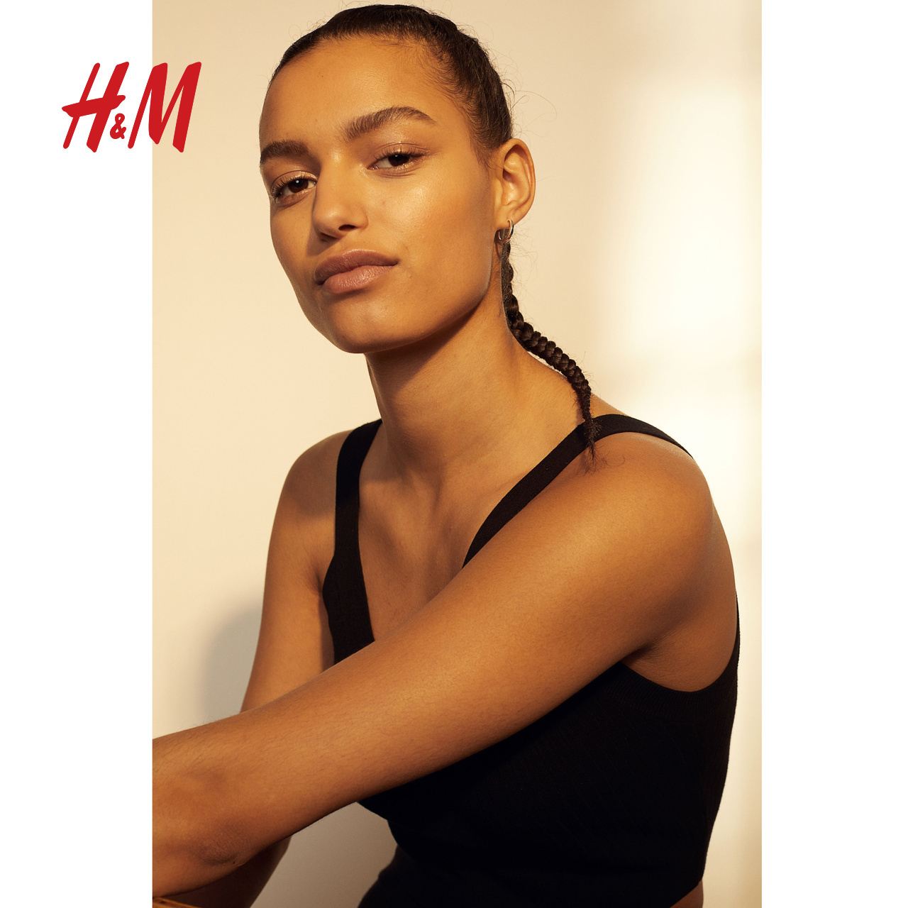 hm女装吊带背心女外2021春季新款黑色无袖背心吊带