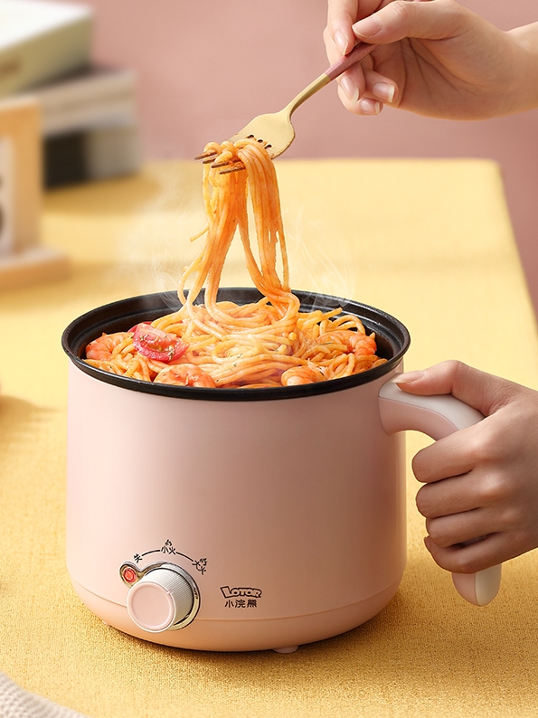 小浣熊小电电锅宿舍功率学生小型插电煮锅一人电煮锅