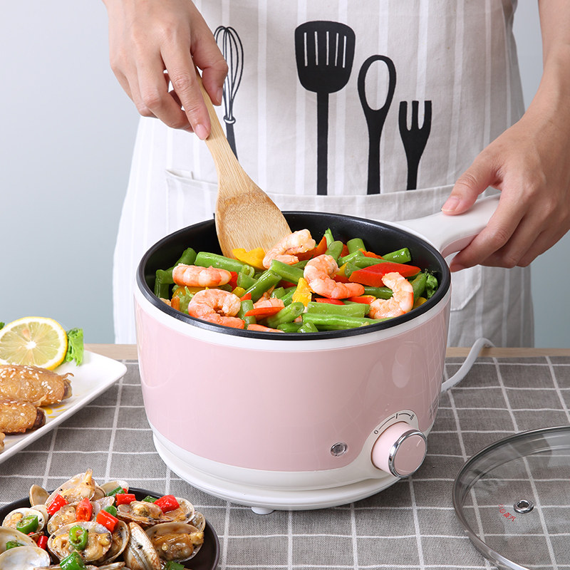 小浣熊电炒锅家用多功能火锅小电锅宿舍学生锅煮饭炒菜蒸煮一体锅