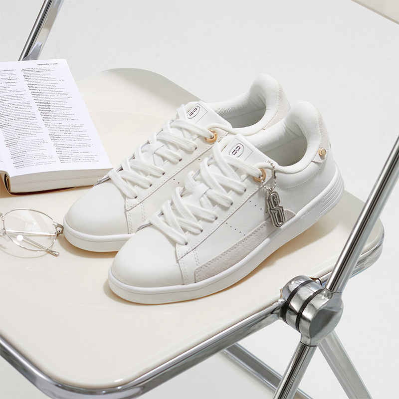 轨迹丨龚俊同款女鞋运动鞋春季新款小白鞋透气真皮板鞋