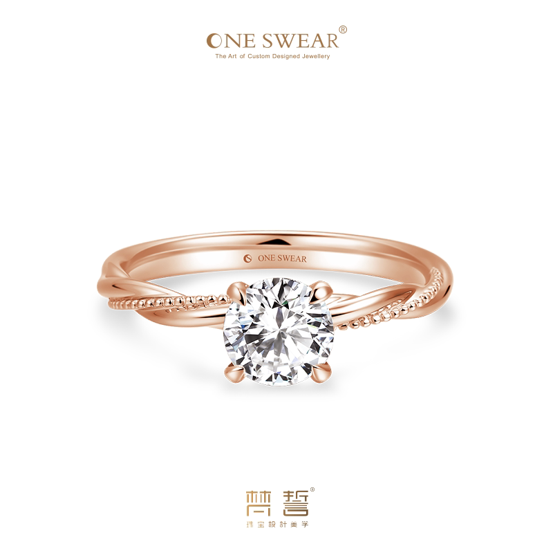 梵誓戒臂螺旋铂金pt900钻戒求婚爱情oneswear金爱情手饰