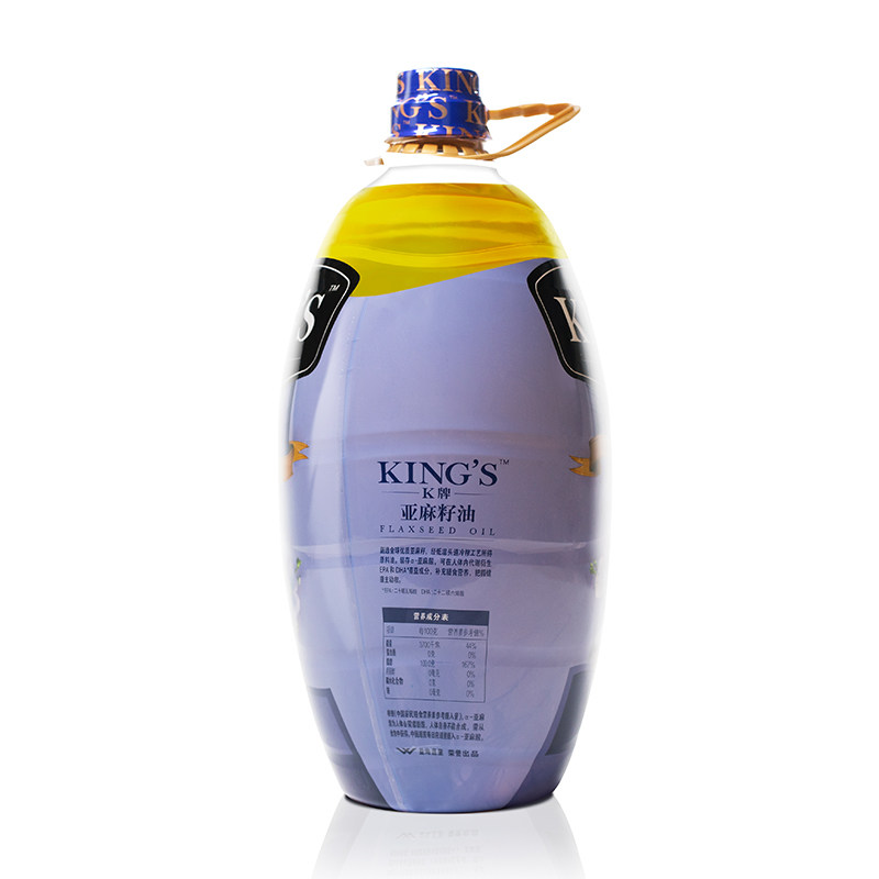 金龙鱼king冷榨初榨一级亚麻籽油5l 750ml植物油婴儿