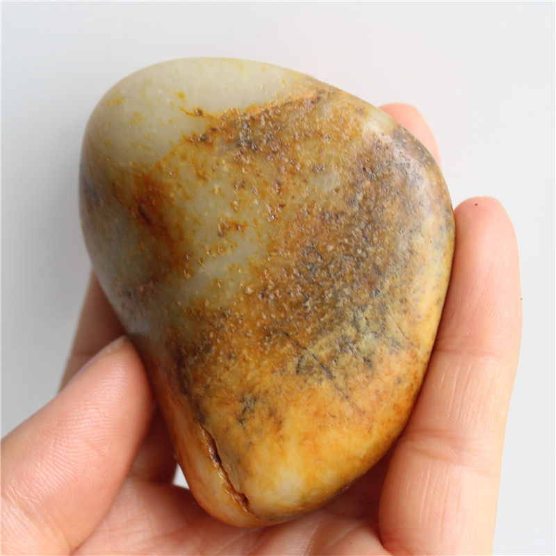 119克黄皮白玉籽料原石新疆和田玉原天然玉石珠宝奇石