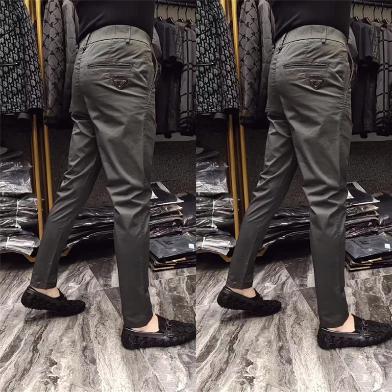 2021秋季新款男士休闲裤抖音百搭男裤松紧腰修身显瘦商务小脚裤