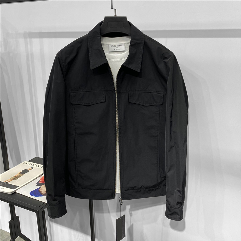 高端牛货2022春秋新款男士夹克休闲简约翻领工装拉链外套纯色上衣