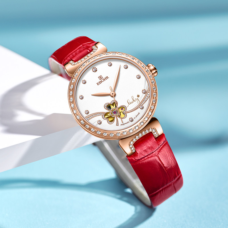ebohr依波表手表女蝶恋花系列简约时尚气质镂空自动机械女表5132