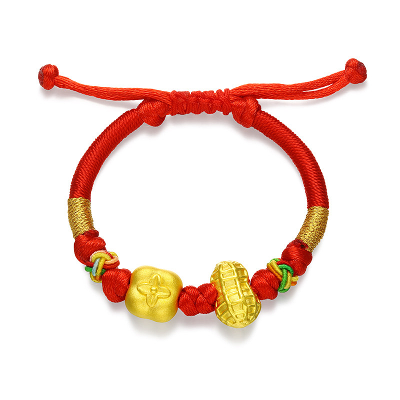 好事发生黄金宝金宝宝手链足金花生柿子转运婴儿定价黄金手链