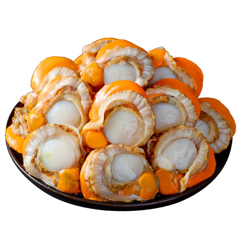 渔食客 带黄扇贝肉冷冻5斤新鲜即食蒜蓉粉丝扇贝海鲜水产