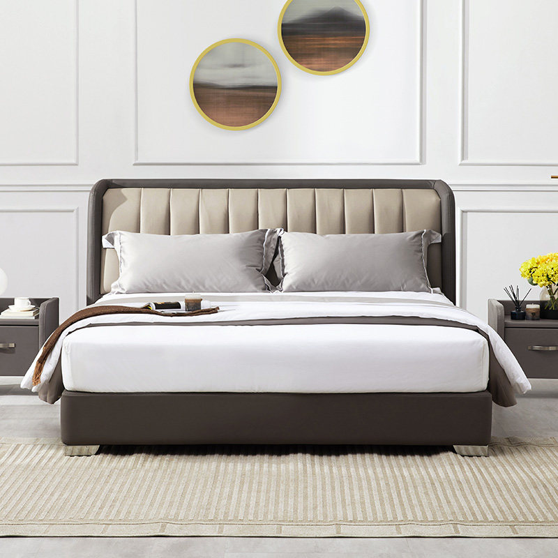 左右双人床科技布艺简约北欧现代主次卧室软床布艺床