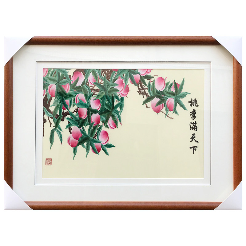 手工苏绣刺绣桃子桃李满天下老师教师节特色传统祝贺苏绣