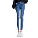 Ripped jeans female black high waist nine points small feet pencil tight 2020 spring new style was tall and thin elastic Ripped jeans female black high waist nine points small feet pencil tight 2020 spring new style was tall and thin elastic
