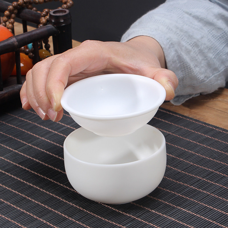 德化功夫过滤茶叶陶瓷茶隔茶具功夫茶滤器白瓷茶滤