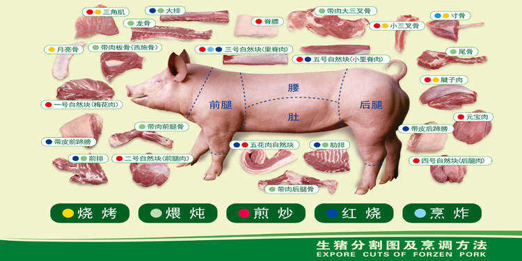 猪肉分割图片海报贴纸广告定制宣传画墙贴kt写真
