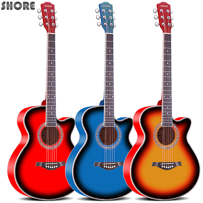 shore索尔吉他s114民谣吉他s104初学者女入门面单板乐器4041寸