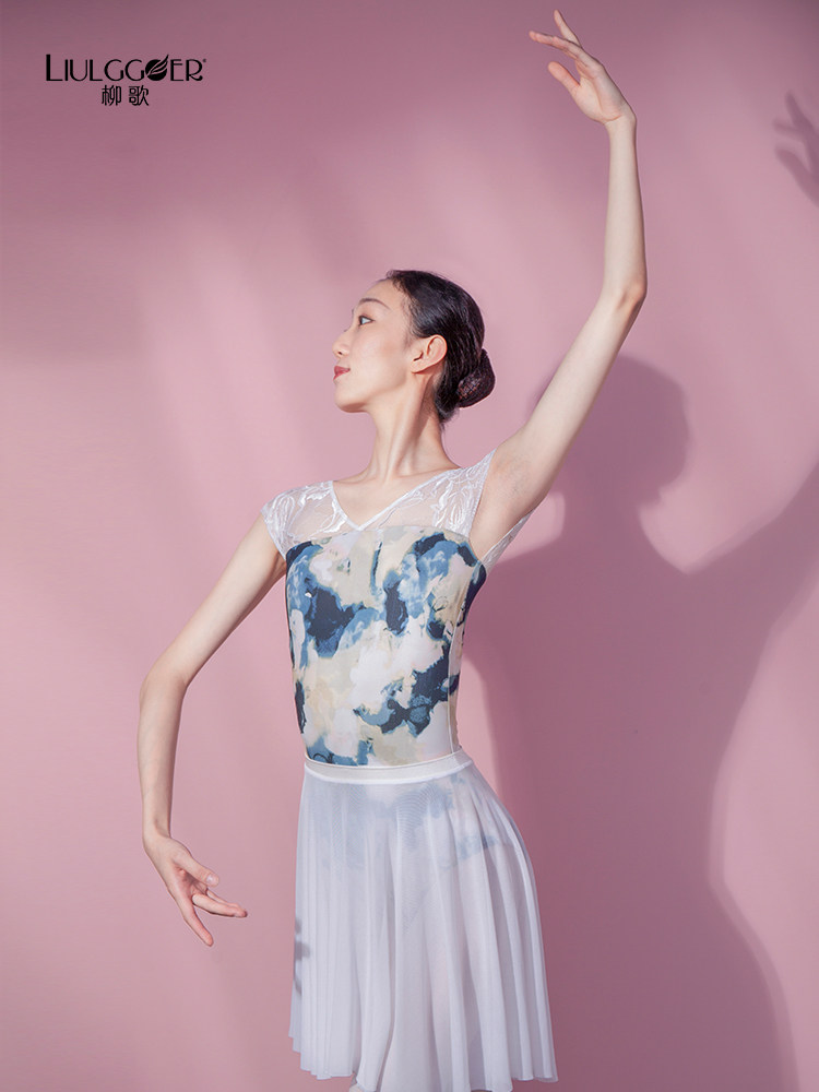 柳歌芭蕾舞舞蹈服中国舞女成人夏季连体体操服舞蹈练功服形体服装