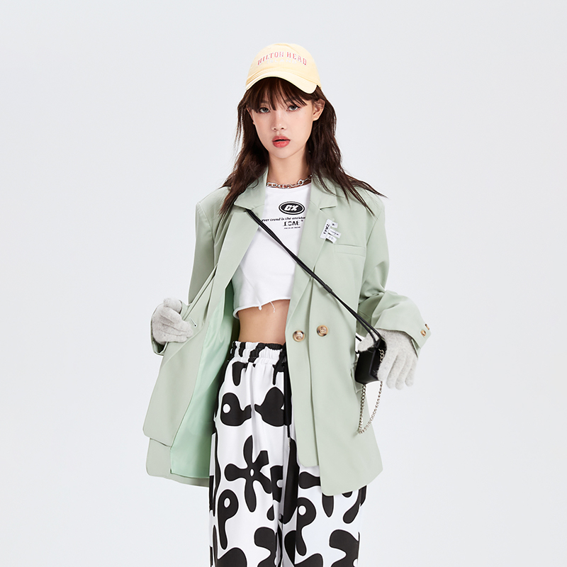 【FPMZ官方店铺】小众假两件牛油果西装廓形男女情侣休闲西服外套