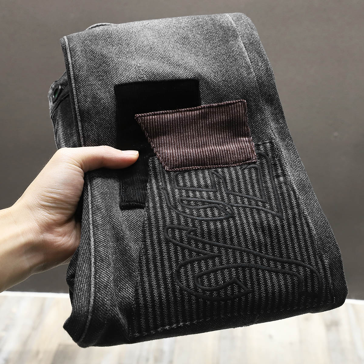 高端补丁乞丐牛仔裤男士春秋季潮牌复古小直筒宽松韩版修身长裤子