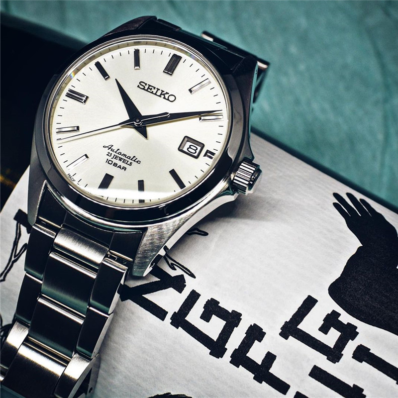 正品代购Seiko精工商务简约SZSB011黑金小GS自动机械背透男士手表