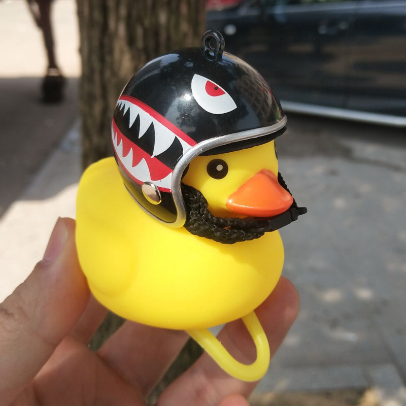 自行车破风小鸭子抖音电动摩托涡轮鸭黄头盔安全车铃