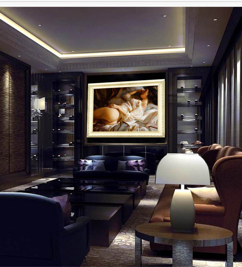 美女人体艺术油画欧式卧室床头挂画酒店宾馆样板房会所现代装饰画