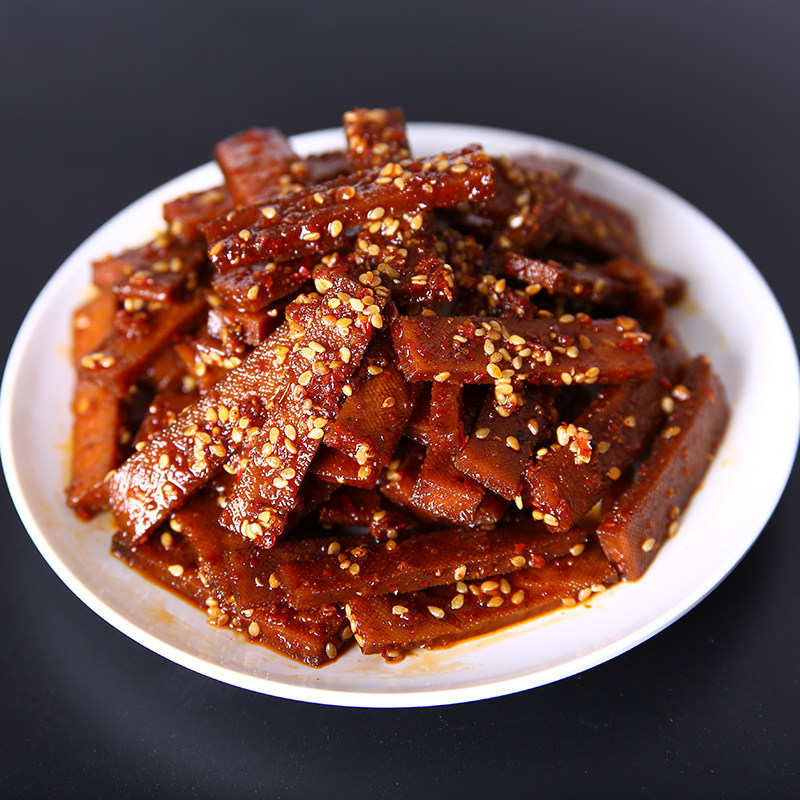 湖南平江特产麻辣香干香辣豆干柴火传统制作豆腐干