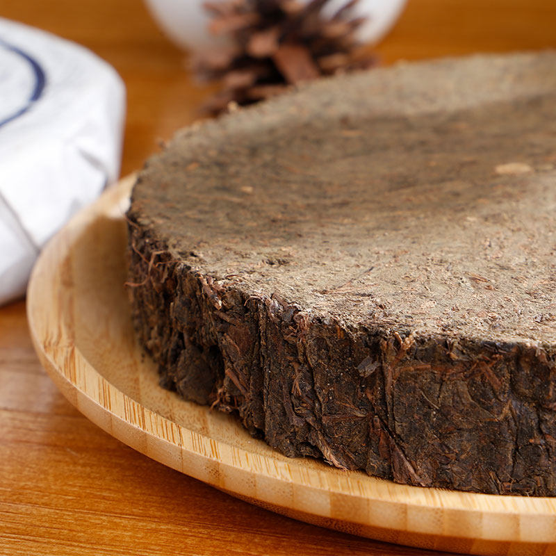 千两茶饼年轮600克怡清源系列湖南特产茶花安化安化黑茶