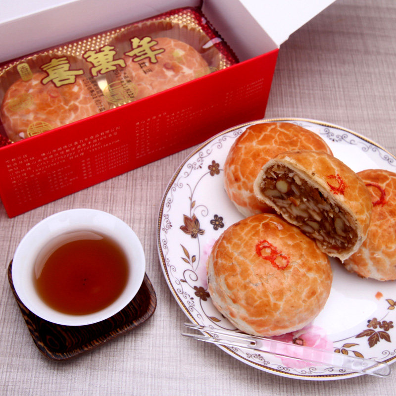 喜万年年 寻味顺德 特产嫁喜礼饼酥饼美食传统糕点心喜饼2个装