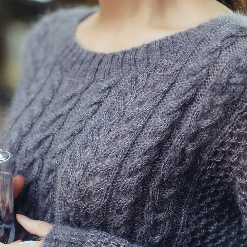 编织人生团织惜时真丝马海宽松绞花毛衣材料diydiy编织材料包