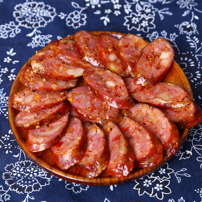 乐相乐四川麻辣香肠腊肠腊肉农家自制重庆特产川味烟熏辣肠500g