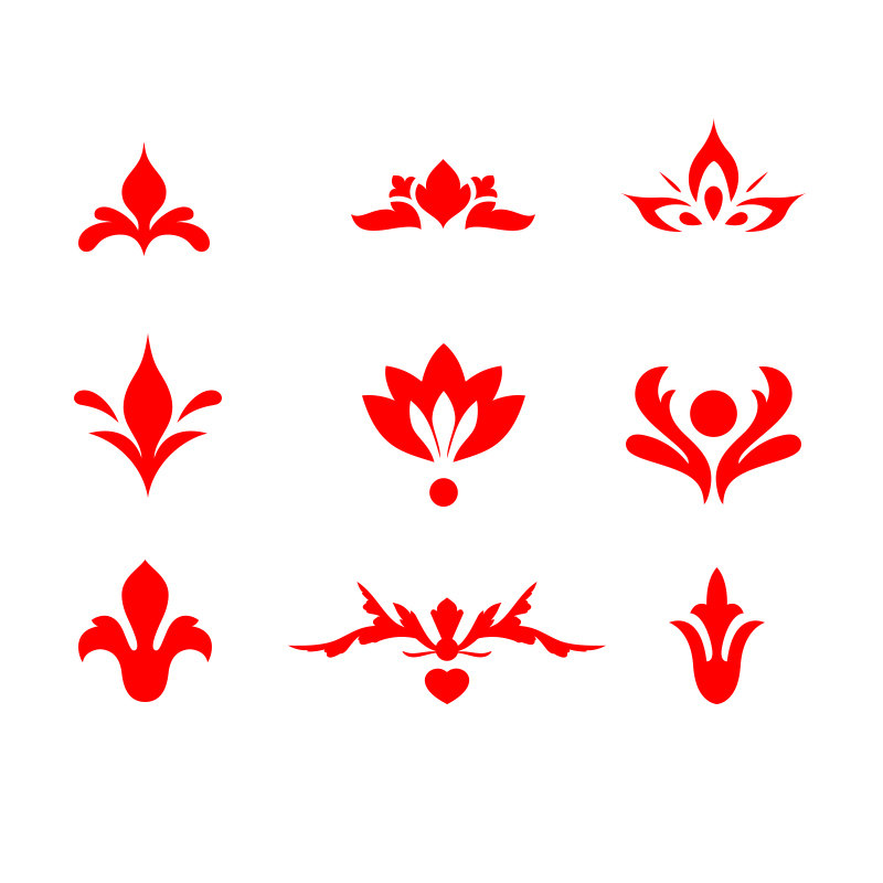 中国风新娘装媚娘纹身贴防水古风女款古装花钿表演写真cos眉心贴