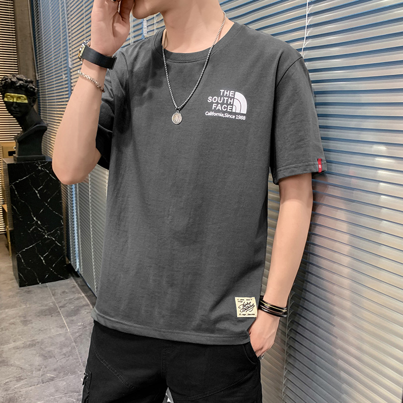 春季新款男士短袖t恤韩版潮流半袖休闲打底小衫百搭纯棉夏装衣服