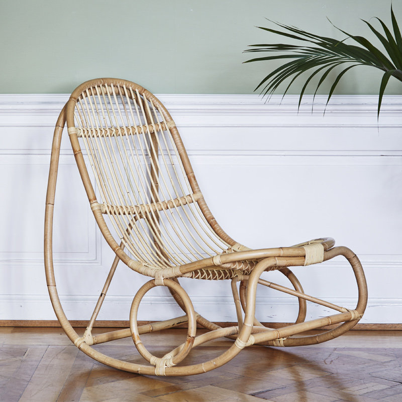 北欧手工竹藤摇椅藤椅家用阳台庭院摇椅