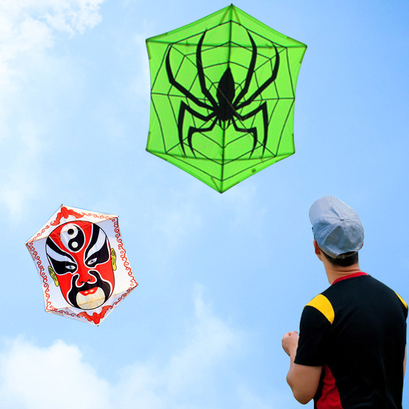 风筝百特正宗潍坊碳杆六角蜘蛛伞布好飞平稳风筝