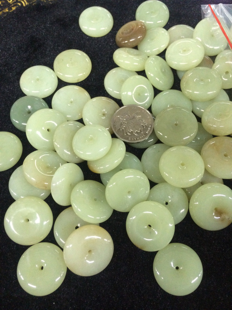 平安扣岫玉吊坠老玉天然2.5cm颈饰