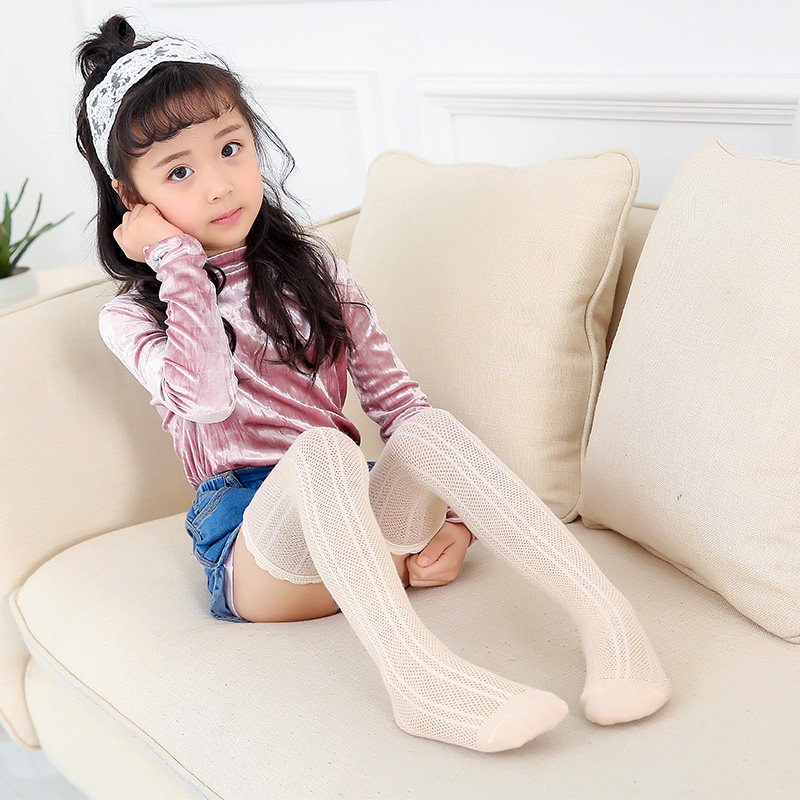 女童长筒袜过膝夏季薄款网眼儿童中筒袜半截袜堆堆袜子高筒袜宝宝