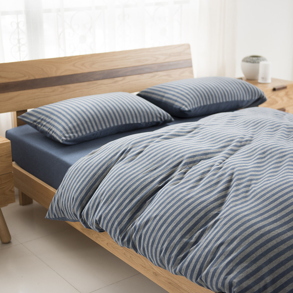 无印良品天竺棉被罩单件纯棉单人全棉针织棉200×230双人被套枕套