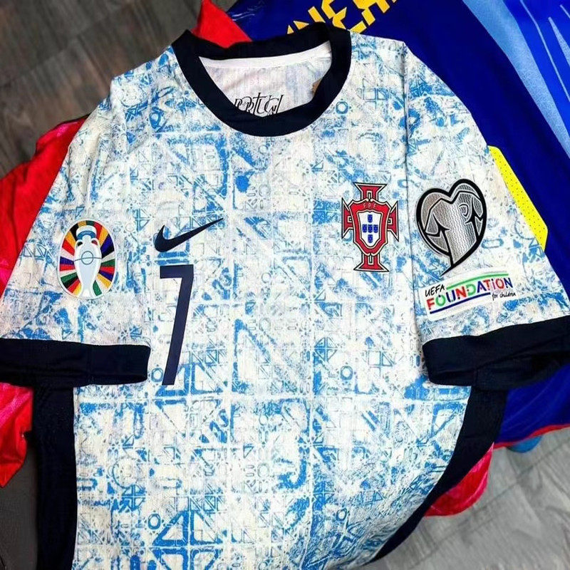 新款欧洲杯正品葡萄牙主场球迷版球衣7号c罗菲利克斯8号b费迪亚斯