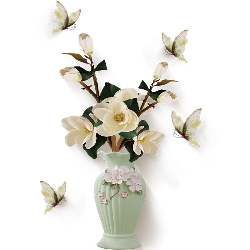 北欧ins花瓶贴画餐厅墙壁贴纸布置客厅玄关墙贴