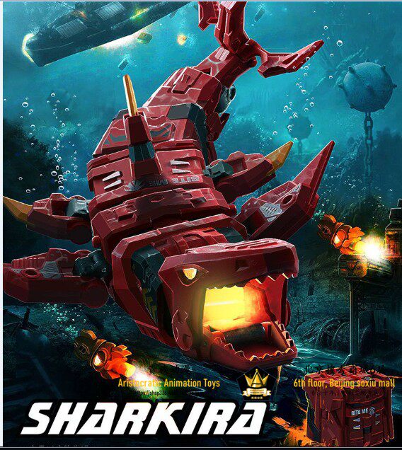 52toys猛兽匣鲨奇拉bb17鲨鱼动物变形玩具潮玩机器人