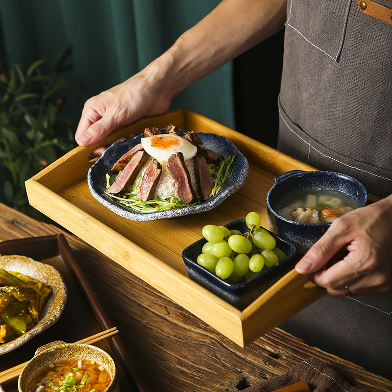 日式简餐轻食托盘餐制早餐食民餐具一人仪式盘