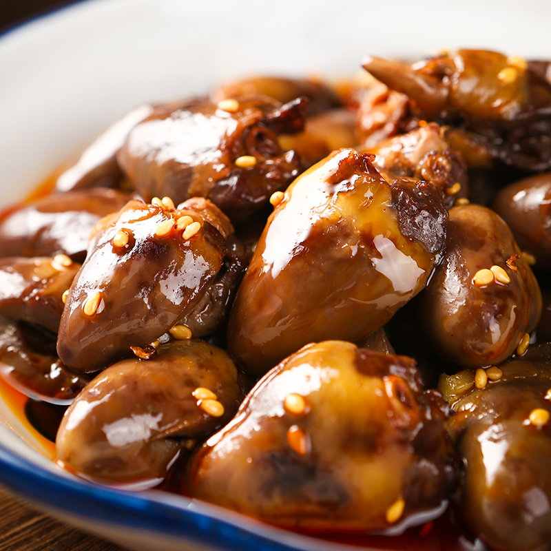 全店3袋包邮油卤鸡心休闲小吃香辣熟食鸡肉鸡肉零食