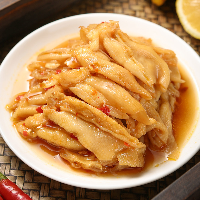 无骨鸭掌299150酸辣鸭爪去骨即食零食脱骨柠檬鸭肉零食